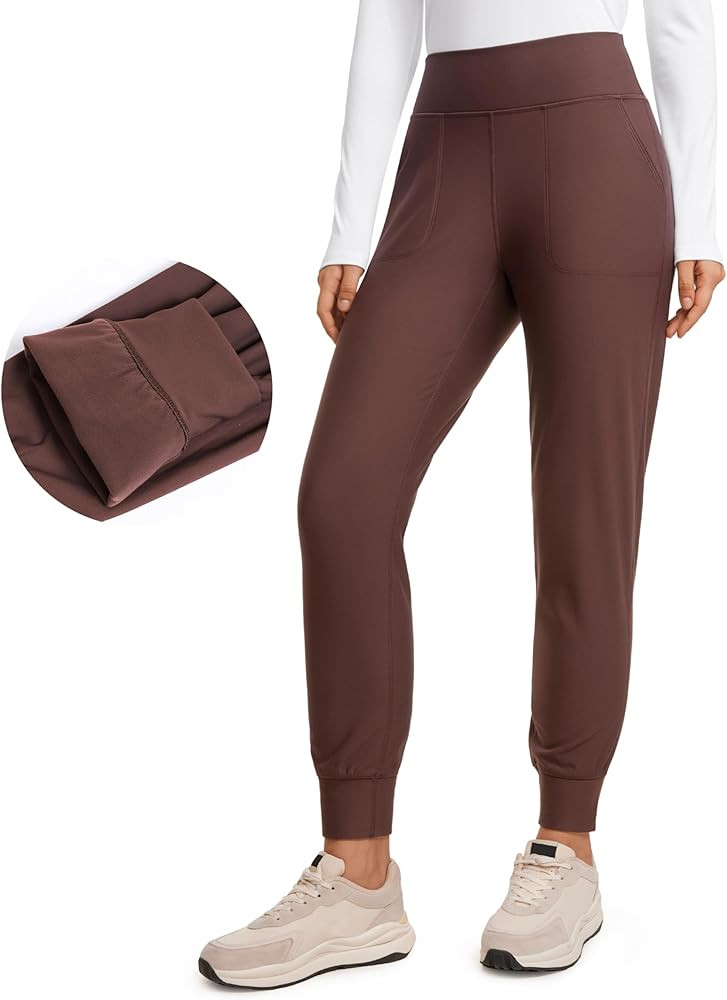CRZ YOGA Womens Fleece Lined Workout Joggers with Pockets 27.5" - Hiking Running Outdoor Pants Wa... | Amazon (US)