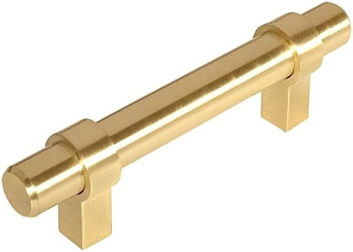 10 Pack - Cosmas 161-3BB Brushed Brass Euro Style Cabinet Bar Handle Pull - 3" Inch (76mm) Hole C... | Amazon (US)