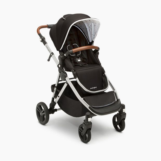 Mockingbird Single-to-Double Stroller in Black/Watercolor Canopy/Penny Leather | Babylist