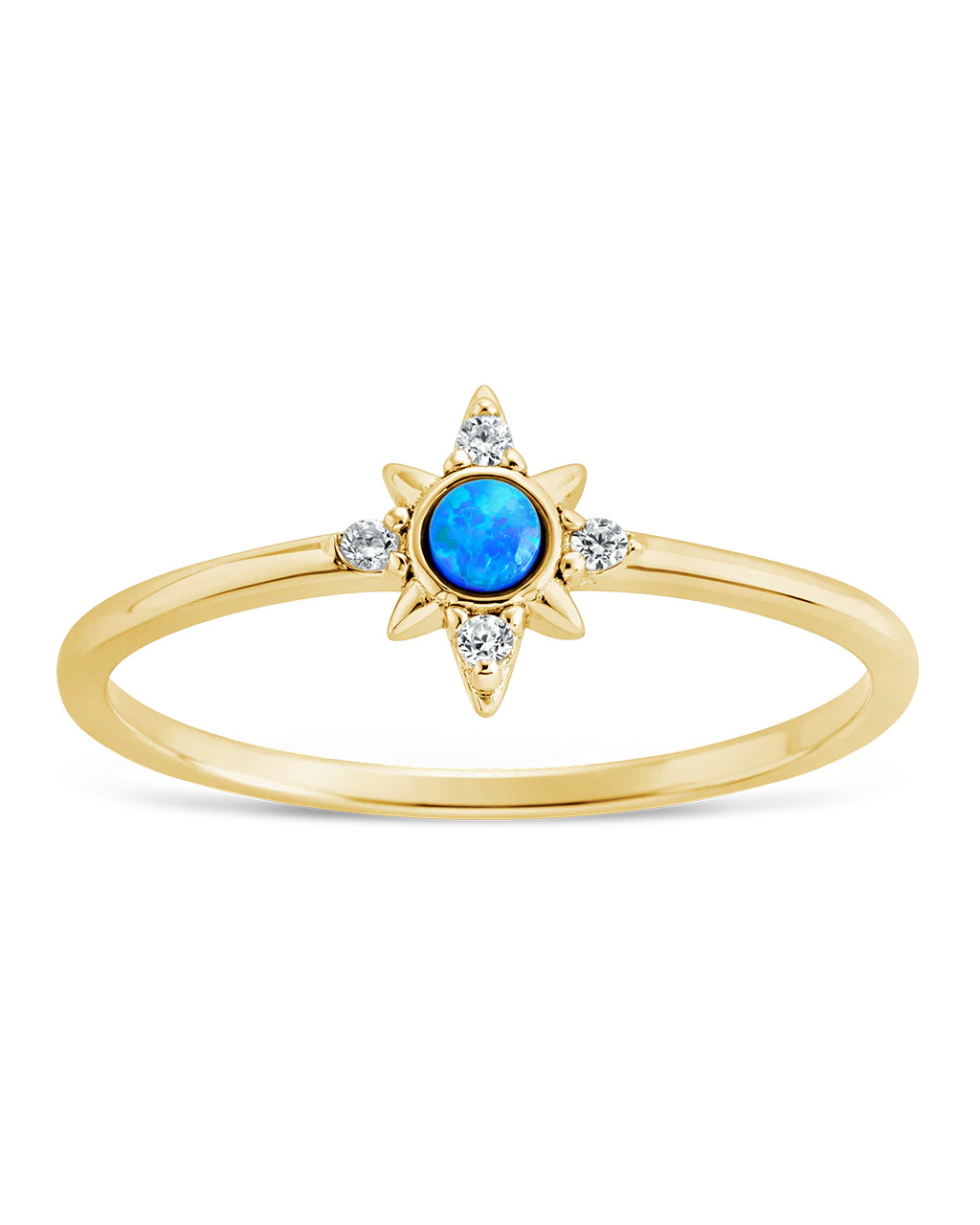 Sterling Silver Blue Opal Sparkle Ring | Sterling Forever