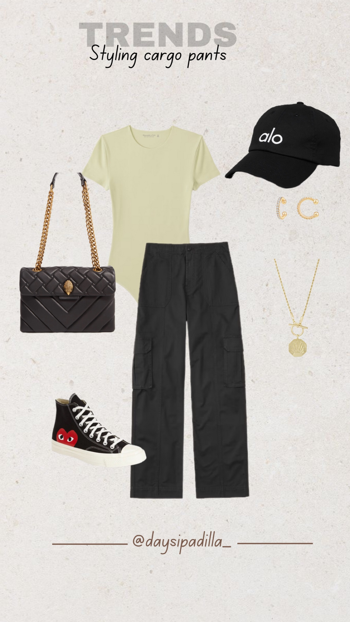 cargo pants outfit idea
Black handbag Kurt Geiger Alo yoga hat black converse Abercrombie outfit gold jewelry 

#LTKitbag #LTKstyletip #LTKshoecrush