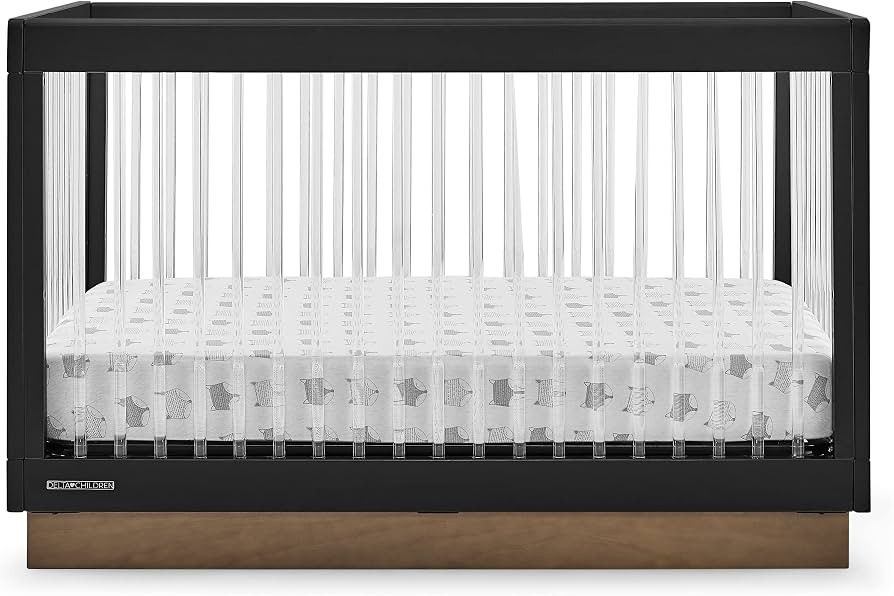 Delta Children James Acrylic 4-in-1 Convertible Crib - Greenguard Gold Certified, Midnight Grey/A... | Amazon (US)
