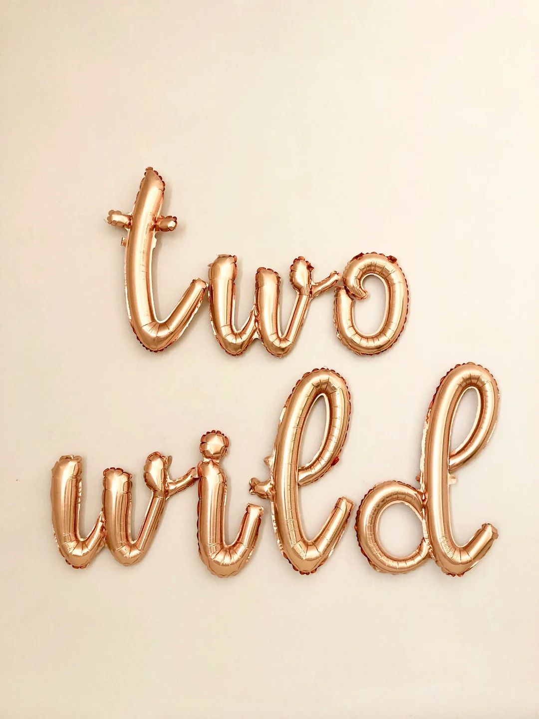 Two Wild Gold Script Letter Balloonsbirthday Goldjungle - Etsy | Etsy (US)