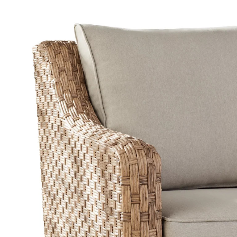 Better Homes & Gardens River Oaks Outdoor 5 Piece Conversation Set, Natural Tan Wicker | Walmart (US)