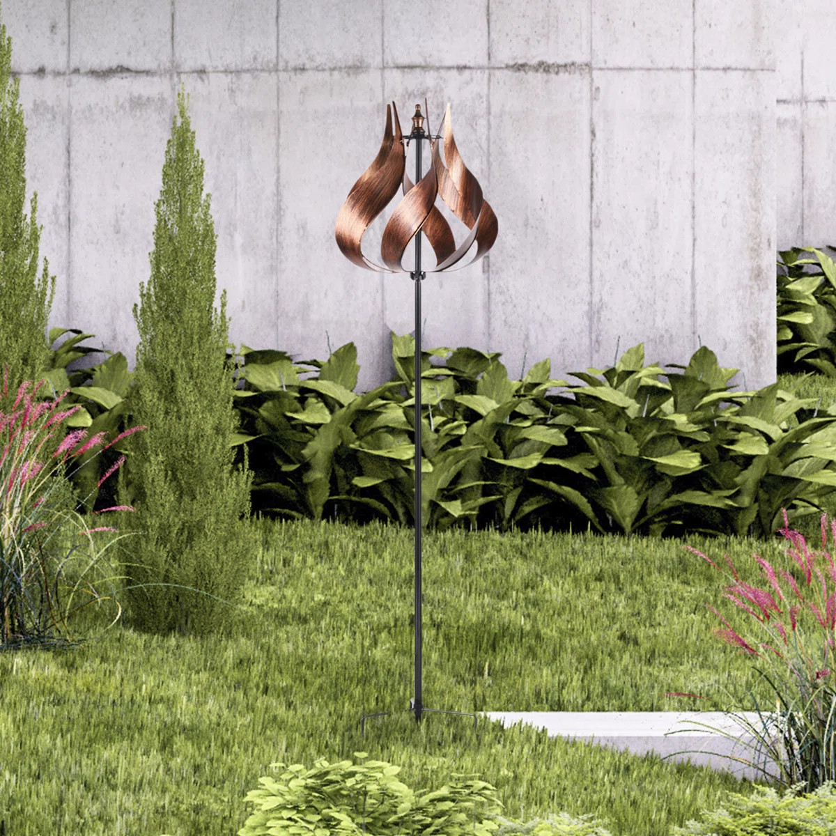 Lenda 70.12'' H Metal Kinetic Tulip Windmill | Wayfair North America