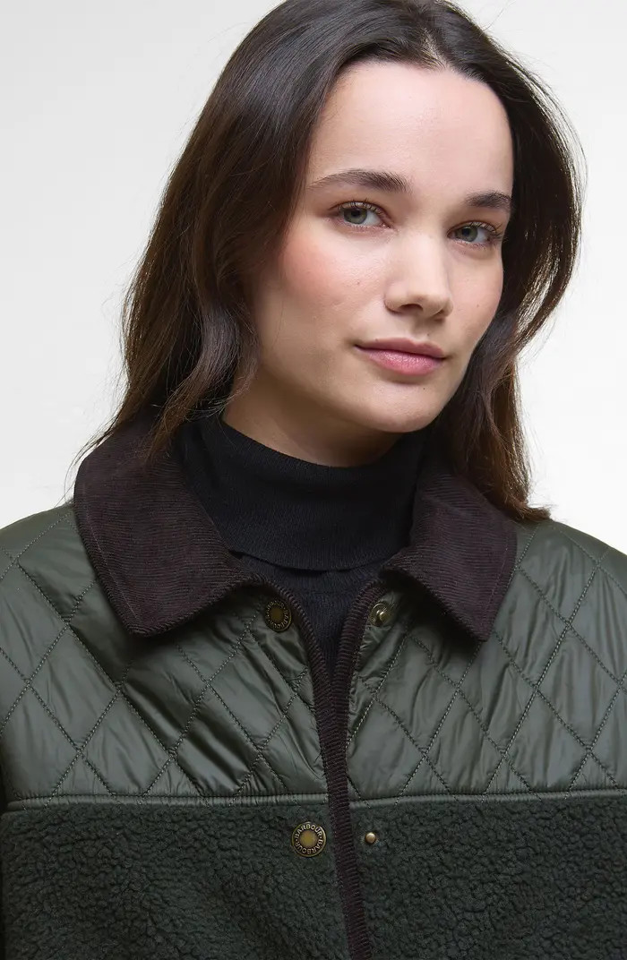 Laurel High Pile Fleece Quilted Jacket | Nordstrom