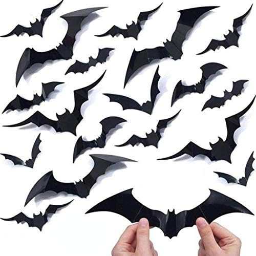 120PCS/4SIZE 3D Bats Sticker DIY Halloween Party Supplies Reusable Decorative Scary Wall Decal fo... | Amazon (US)