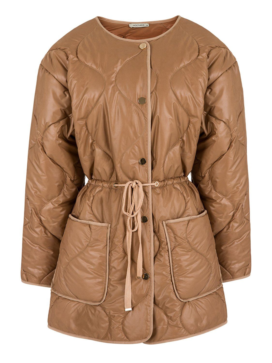Quilted Coat-Beige | Wolf and Badger (Global excl. US)