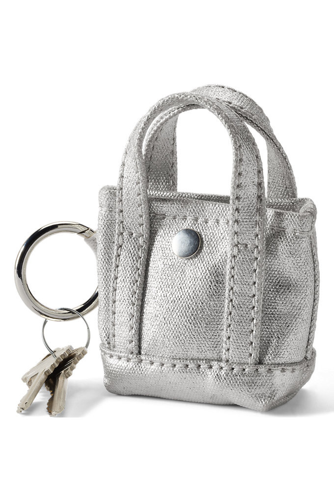 Micro Canvas Tote Charm - Lands' End - Gray | Lands' End (US)