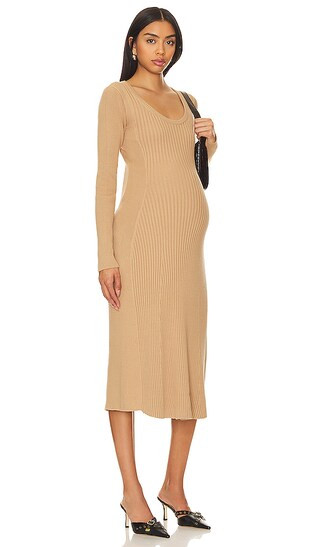 The Dasha Rib Knit Dress in Camel | Revolve Clothing (Global)