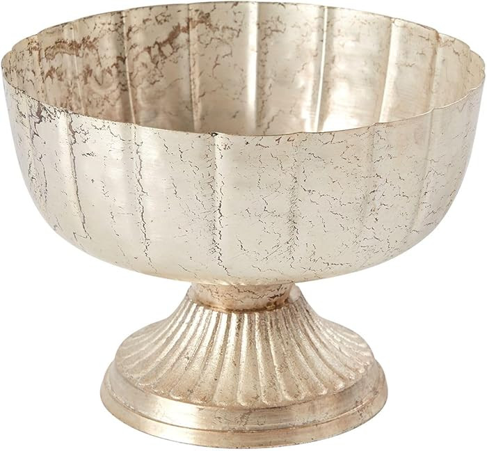 Distressed Champagne Metal Compote Bowl | Lita Metal Vase | Indoor and Outdoor Decoration for Any... | Amazon (US)