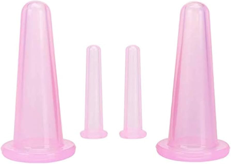 4 Pieces Facial Cupping Therapy Set Anti Cellulite Silicone Vacuum Cupping Cups for Face and Eye ... | Amazon (US)