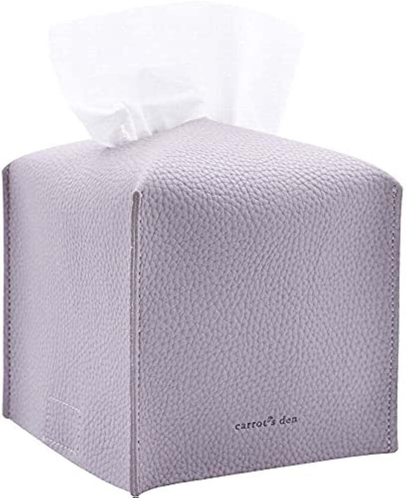 Tissue Box Cover Holder, Square with Bottom Belt by Carrot's Den - PU Leather Decorative Organize... | Amazon (US)