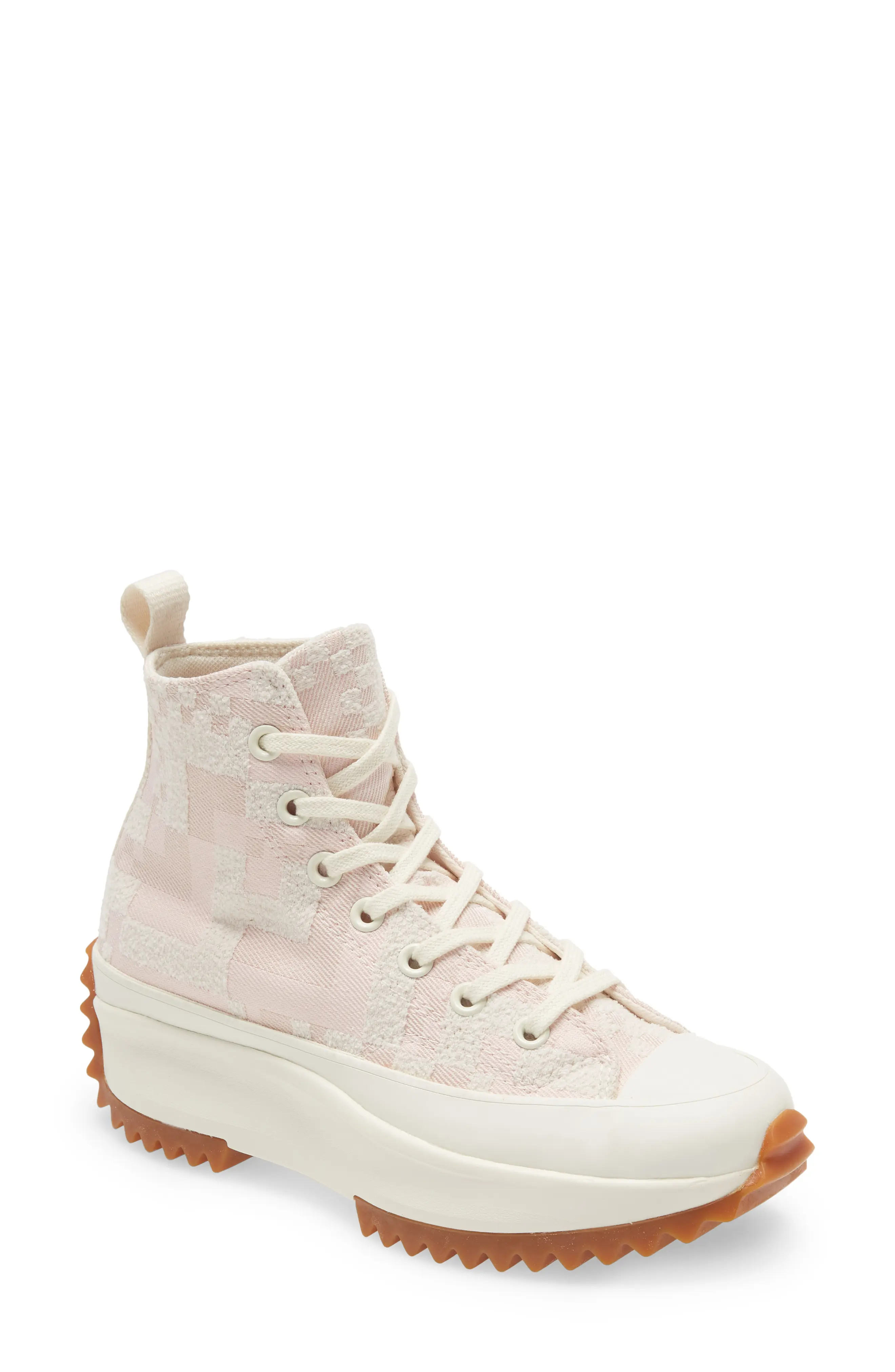 Converse Run Star Hike Hi Sneaker in Egret/Pink Clay/Storm Pink at Nordstrom, Size 5 Women's | Nordstrom