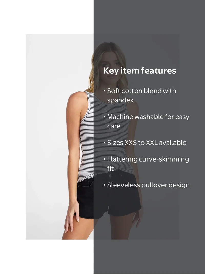 No Boundaries Ribbed High Neck Tank Top, Women's XXS-XXL | Walmart (US)