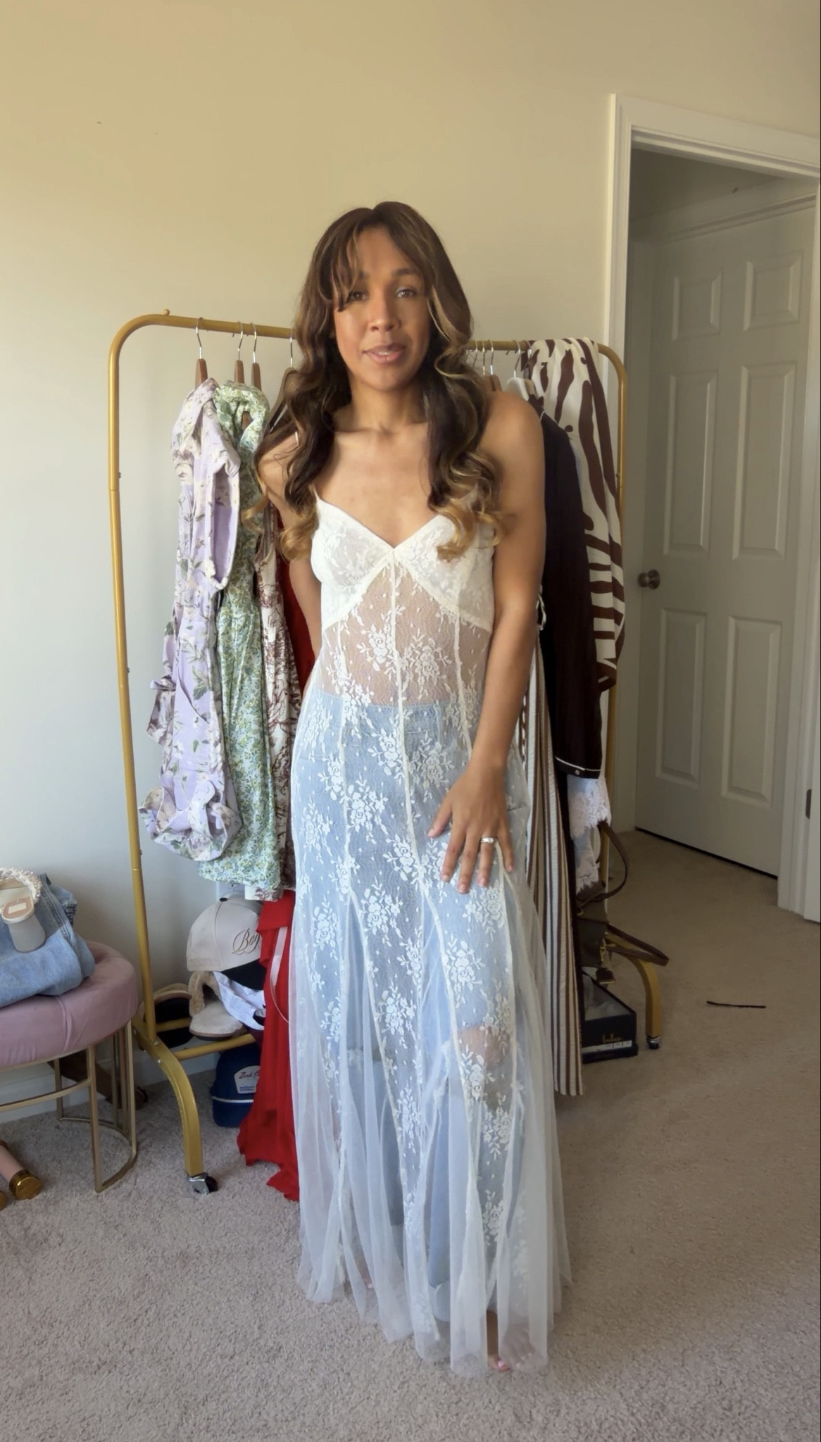 Summer outfits | high waisted relaxed jeans | sheer maxi top | lace top

#LTKootd
