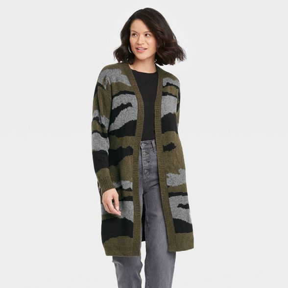 Women&#39;s Cardigan - Knox Rose&#8482; Gray Leopard Print XS | Target