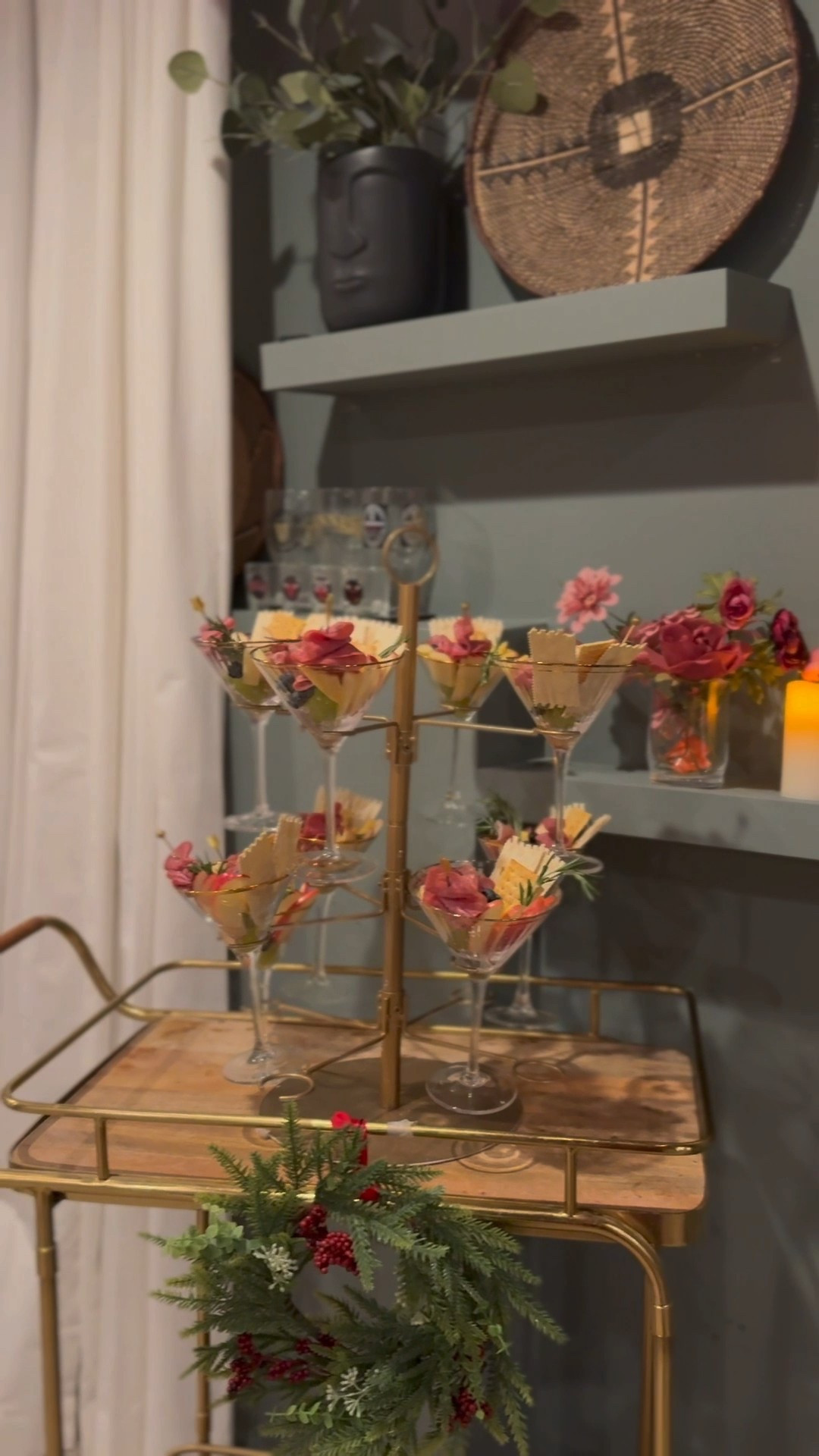 Easy holiday entertaining idea! Holiday charcuterie tower using a drink tower.

#LTKHoliday #LTKSeasonal