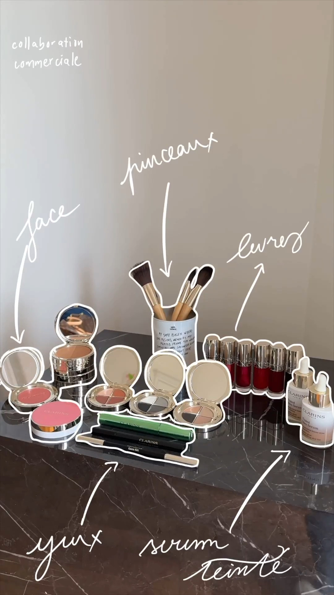 GRWM Paris Fashion Week - Maquillage Clarins 

tinted oleo serum, sérum teinté, palettes ombres à paupières, fard à paupière, crayon khôl noir, crayon eye-liner noir, ever bronze compact powder, poudre compacte bronzante, poudre bronzer, pinceaux fond de teint, blush en poudre, blush rosé, mascara Clarins, supra lift & curl mascara, mascara noir, lip comfort oil, huile lèvres au miel, gloss miel pour les lèvres
#Clarins #PFW #MaquillageClarins 

#LTKbeauty