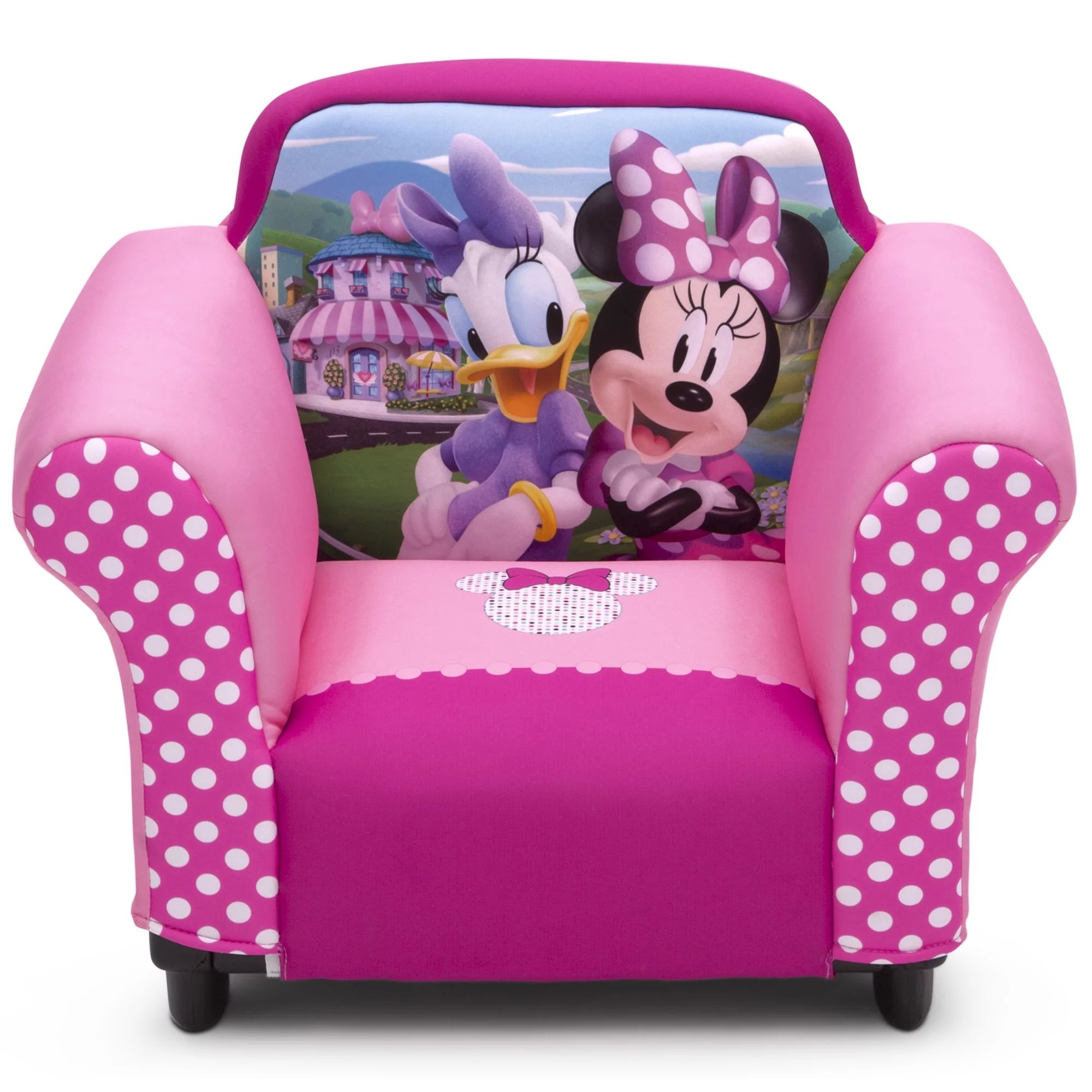 Delta Children Disney Minnie Mouse Kids Upholstered Chair with Sculpted Plastic Frame | Walmart (US)