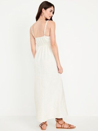 Fit & Flare Crochet-Bodice Maxi Dress | Old Navy (US)