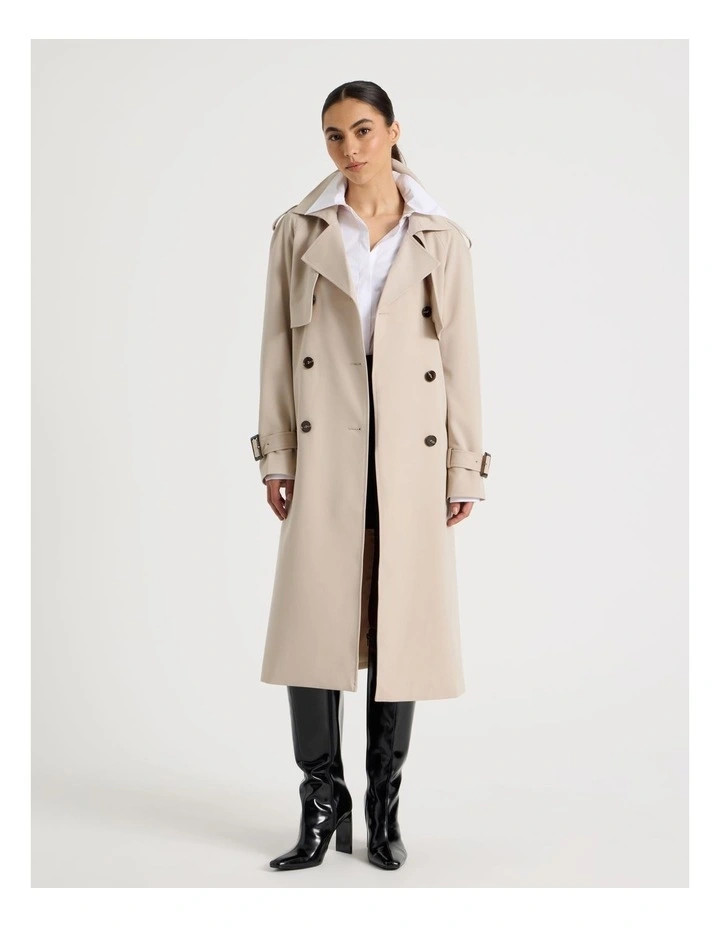 Petite Trench Coat in Stone | Myer