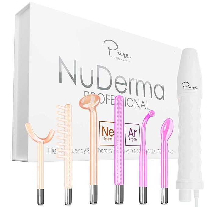 NuDerma Professional Skin Therapy Wand - Portable Handheld High Frequency Skin Therapy Machine wi... | Amazon (US)