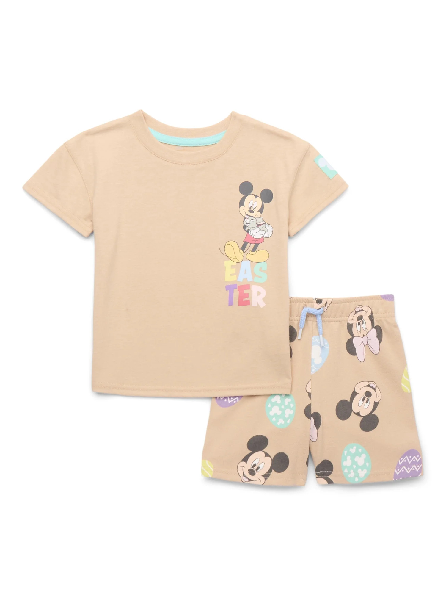 Mickey Mouse Toddler Easter Graphic Print Tee and Shorts Set, 2-Piece, Sizes 12 Months-5T | Walmart (US)