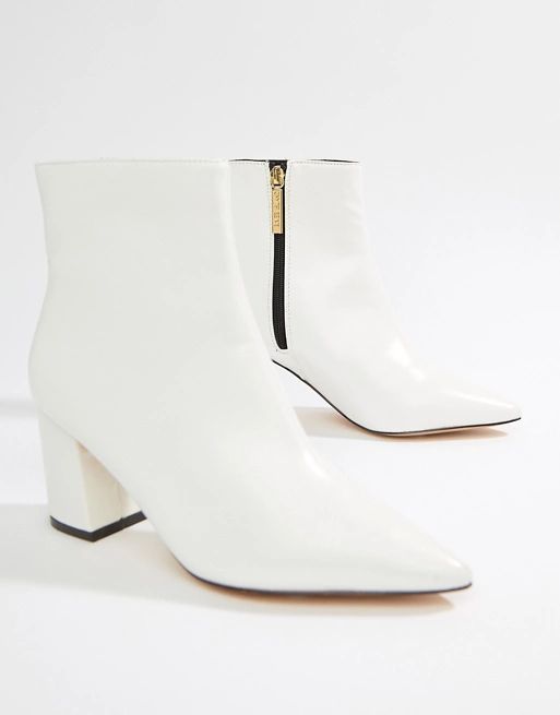 River Island heeled boots in white | ASOS US