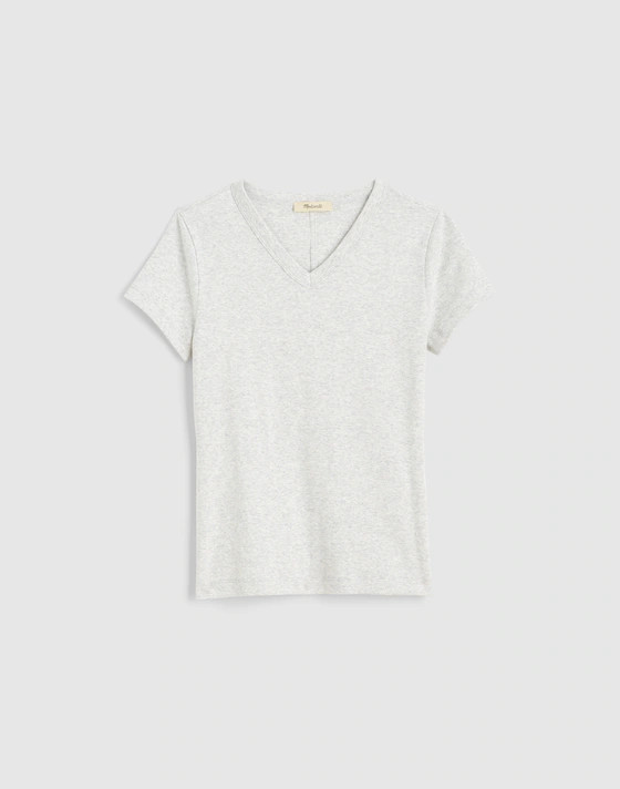 The '90s V-Neck Baby Tee in Compact Cotton | Madewell