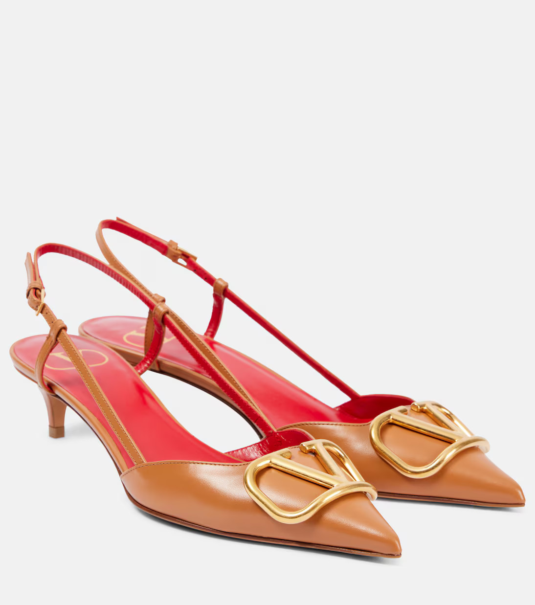 VLogo Signature 40 leather slingback pumps | Mytheresa (UK)