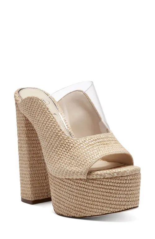 Jessica Simpson Annalyn Platform Slide Sandal in Natural at Nordstrom, Size 11 | Nordstrom