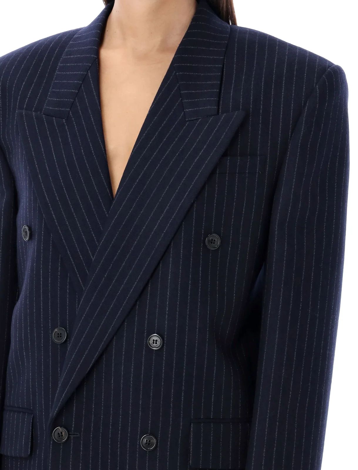 Saint Laurent Single-Breasted Striped Blazer | Cettire Global