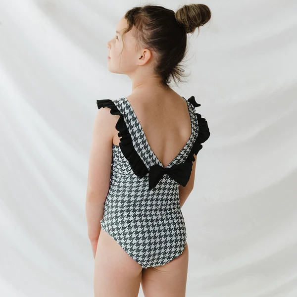 Mini Ruffle One-Piece, Houndstooth | Albion Fit