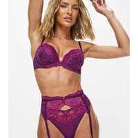 Women's Purple Lace Padded Plunge Bra Ann Summers New Look | New Look (UK)