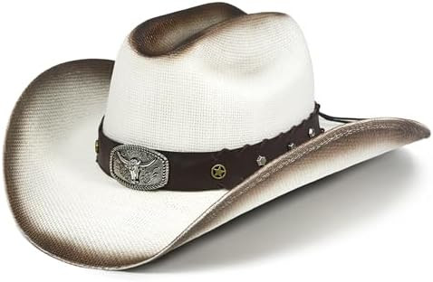 FLUFFY SENSE. Cowboy Hat for Women and Men - Straw Cattleman Crease Western Hats with Upgrade 4 i... | Amazon (US)