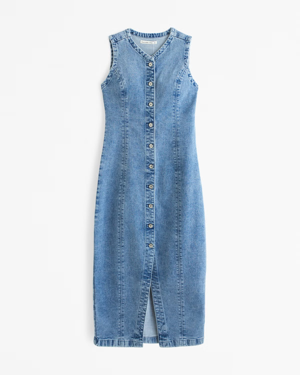 Women's The A&F Mara High-Neck Vest Midi Dress | Women's Dresses & Jumpsuits | Abercrombie.com | Abercrombie & Fitch (US)