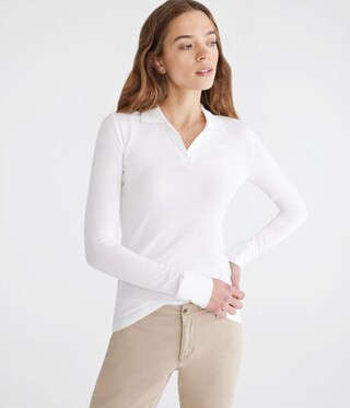 Long Sleeve Uniform Piqué Polo | Aeropostale