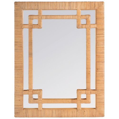 Neptune Rattan Wall Mirror - Natural | Dressing Mirror, Vanity Mirror - Brown - Functional, Aesthetic | One Kings Lane