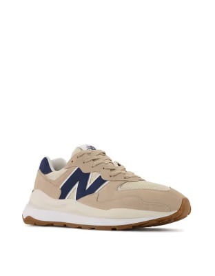 New Balance 57/40 sneakers in beige with navy detail | ASOS (Global)