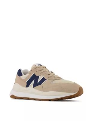 New Balance 57/40 sneakers in beige with navy detail | ASOS (Global)