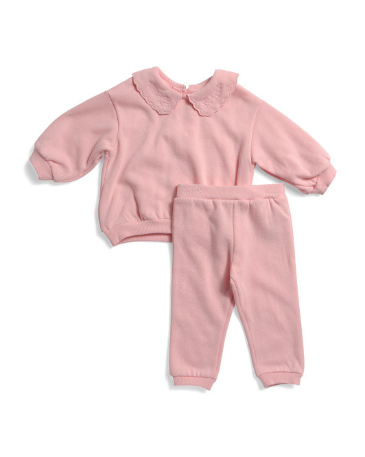 Toddler Girls 2pc Collared Sweatshirt And Sweatpants Set | TJ Maxx