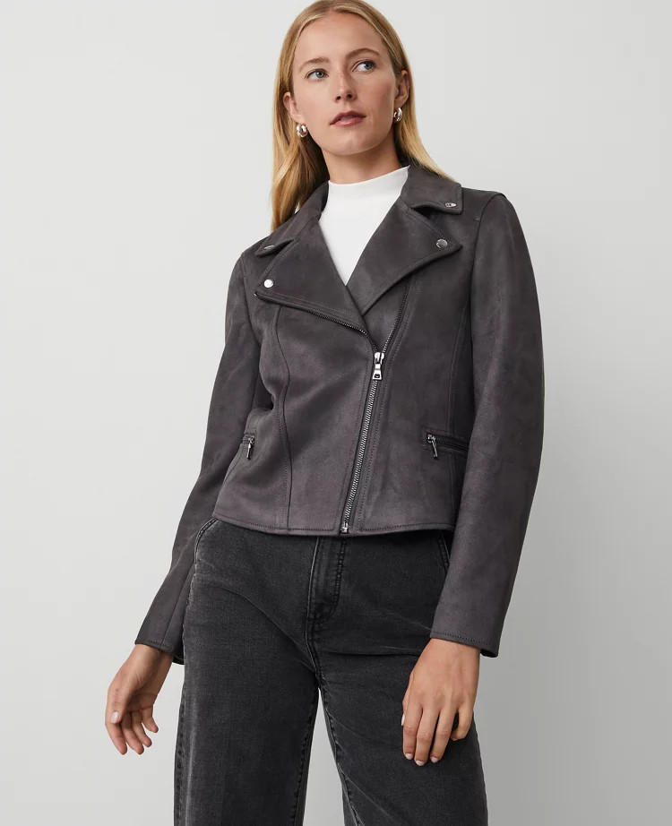Faux Suede Moto Jacket | Ann Taylor (US)