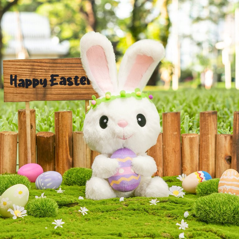 TCBunny My First Easter Bunny Stuffed Animal Plush Toys, 12" White Easter Bunny with Eggs for Eas... | Walmart (US)