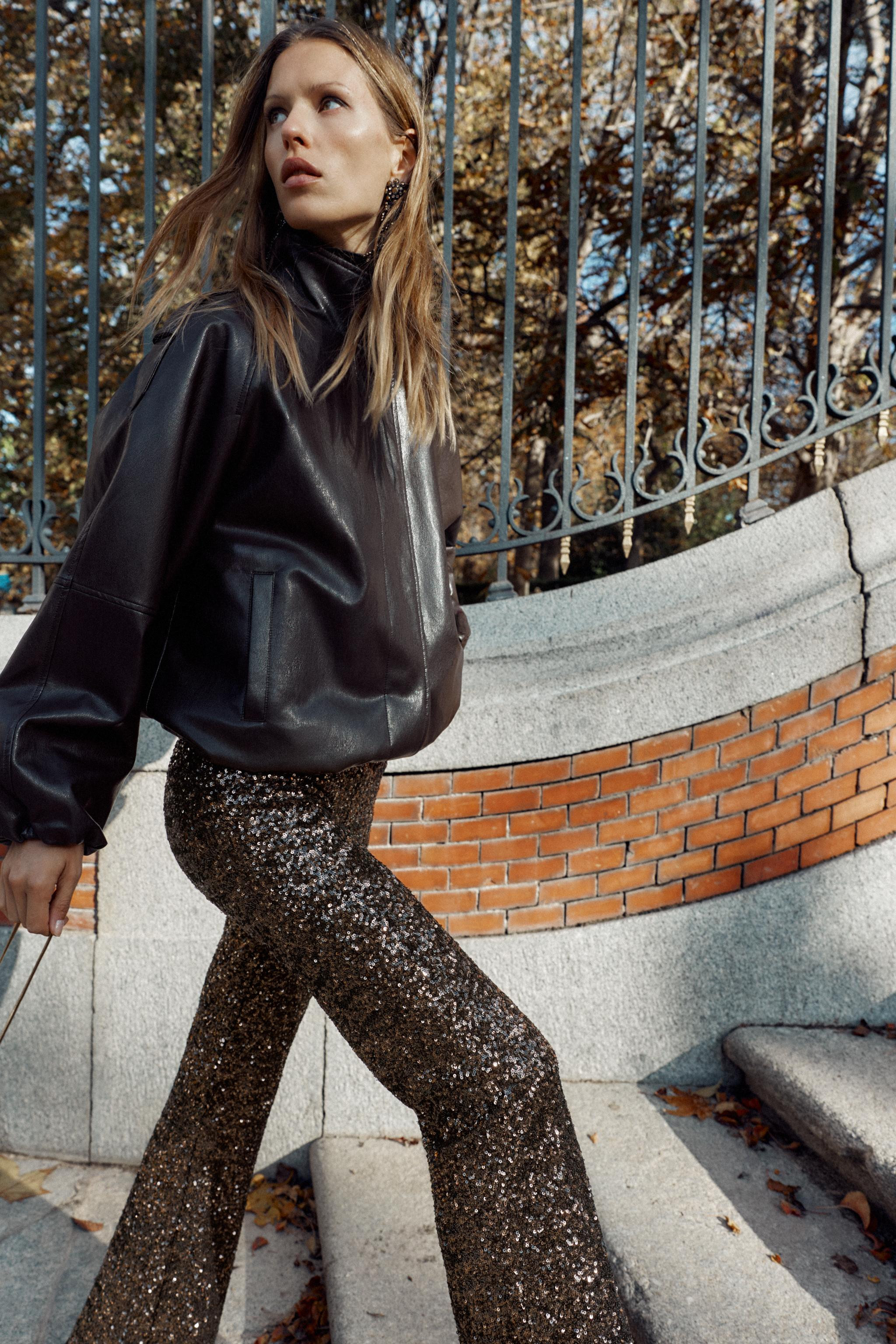 SEQUIN FLARE LEGGINGS | Zara US