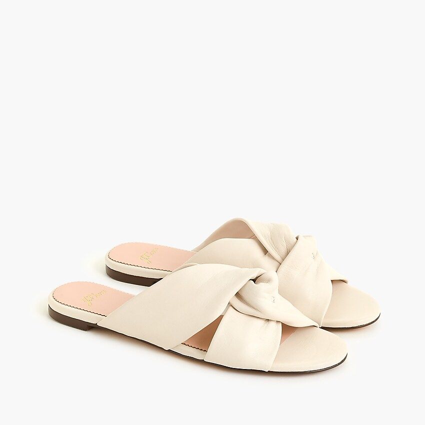 Twisted-knot sandals in soft leather | J.Crew US