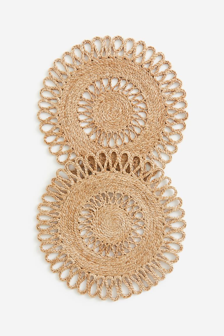 2-pack Jute Placemats - Beige - Home All | H&M US | H&M (US + CA)
