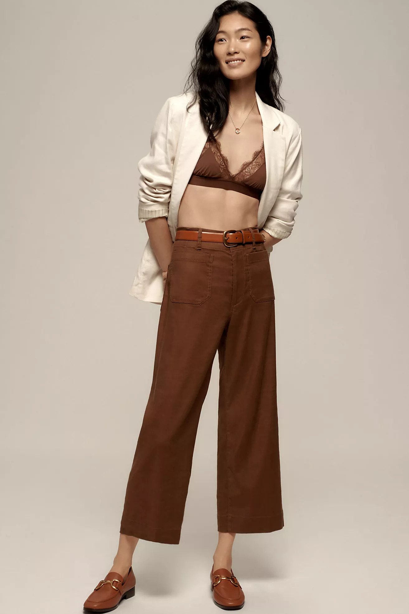 The Colette Cropped Wide-Leg Pants by Maeve: Linen Edition | Anthropologie (US)