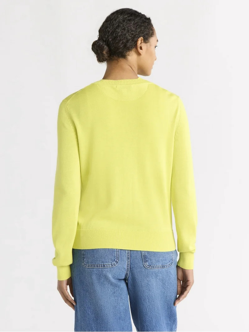 Free Assembly Women's Crewneck Cardigan Sweater, Lightweight, Sizes XS-XXL | Walmart (US)