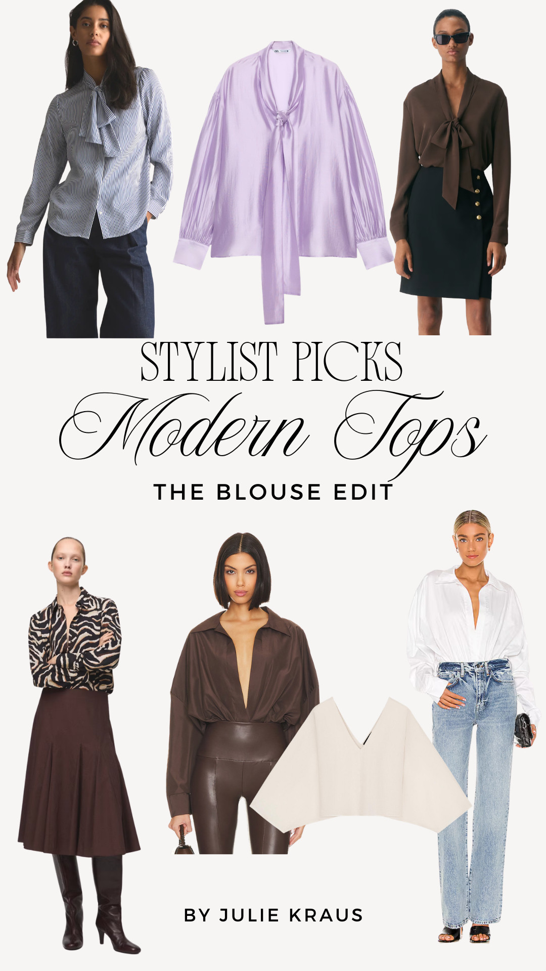 Here you go:

The Blouse Edit
My favorite blouses for spring and summer right now. I love these for taking you effortlessly from the office to the weekend and everywhere in between. Spring Blouses • Work Blouses • Casual Blouses 2026 

 #LTKSeasonal #LTKOver40